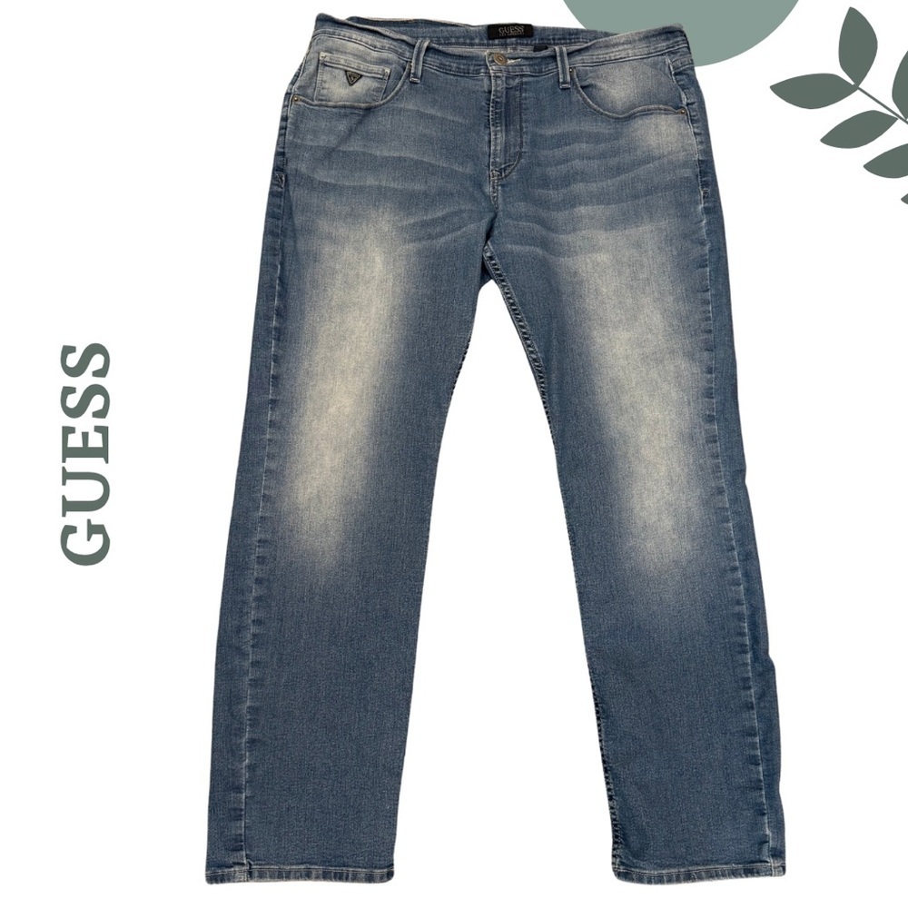 Guess Jeans Men’s Vermont Slim Fit | Size 38 x 30 Blue Denim Light Wash
